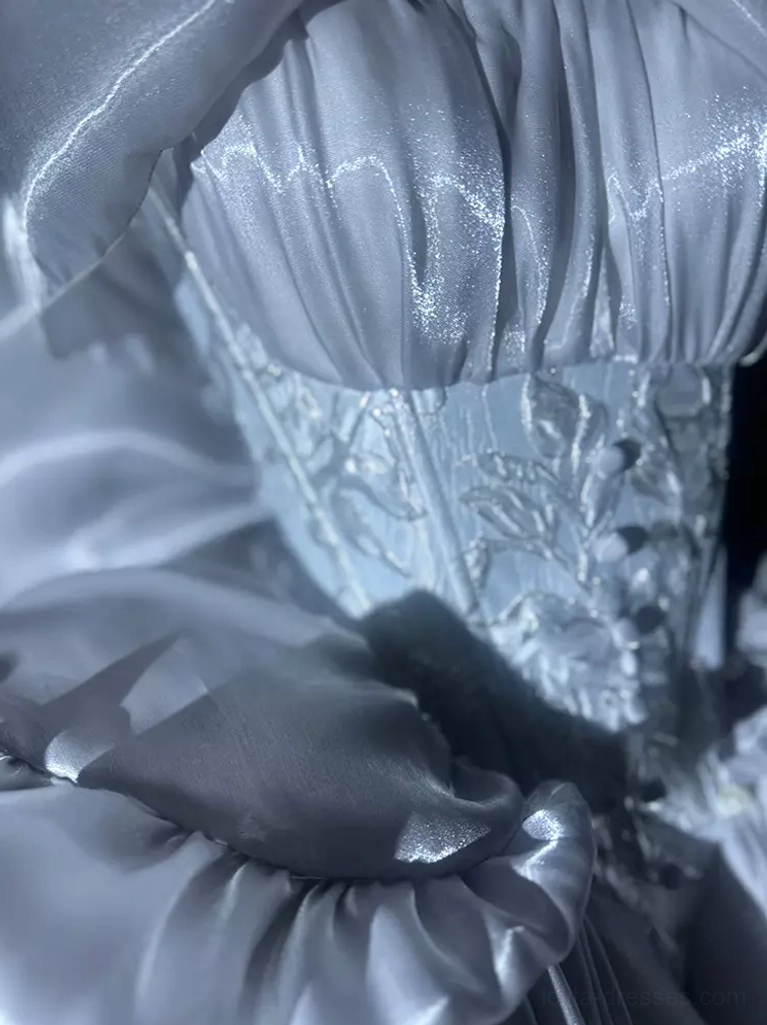 Ballet Hime off-shoulder sweet Lolita princess dress with satin ruffles and oversized bow full coordinate view