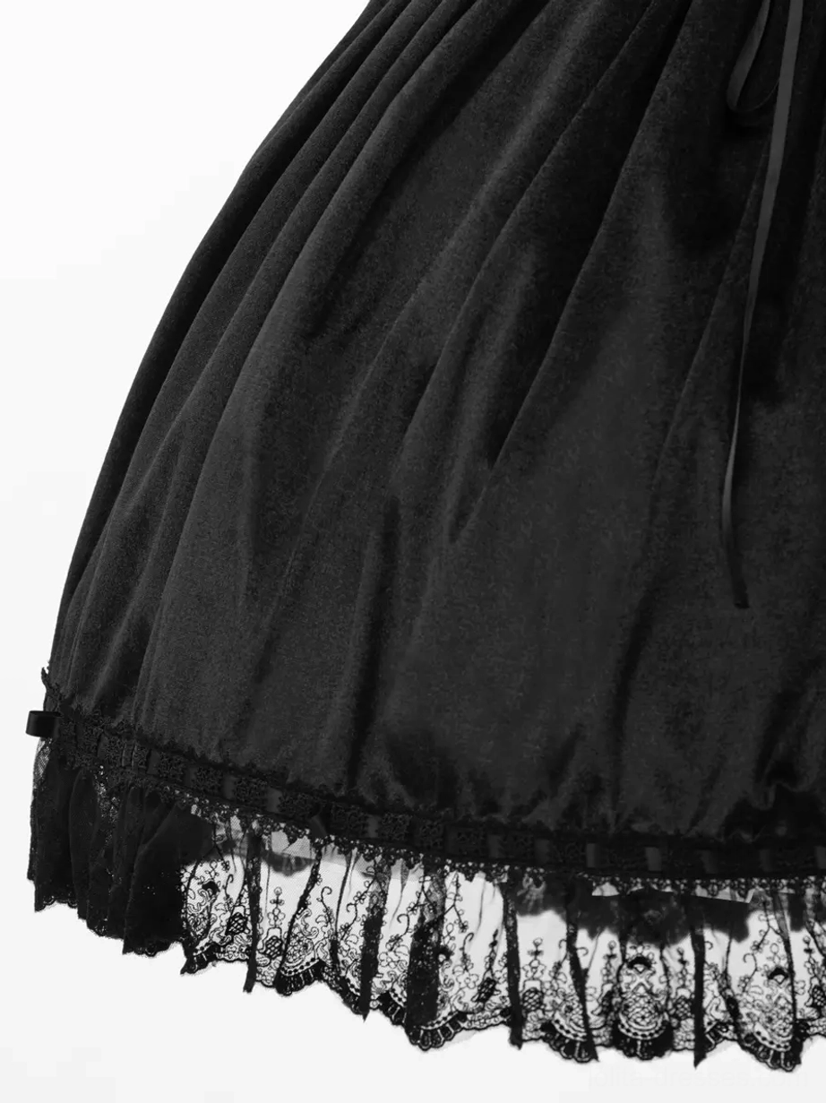 Black gothic lolita jsk dress jumper skirt format versatile coordination styling