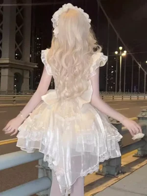 fairy-ballet-lolita-dress-back-view-oversized-bow-high-low-ruffled-skirt-sweet-lolita-hime-dress-full-silhouette