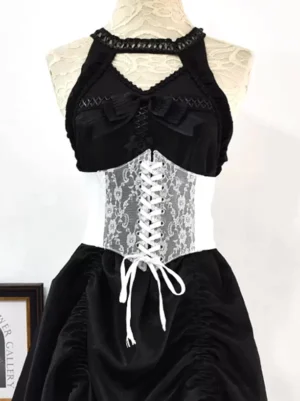 gothic-lolita-halter-corset-waistband-mannequin-display-with-lace-trim