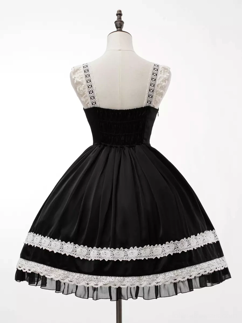 Styling inspiration photo for gothic lolita coordinate featuring JSK dress worn with blouse, accessories, headpiece, and complete lolita fashion ensemble