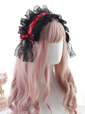 gothic-lolita-lace-headband-red-satin-bow-front-mannequin-display