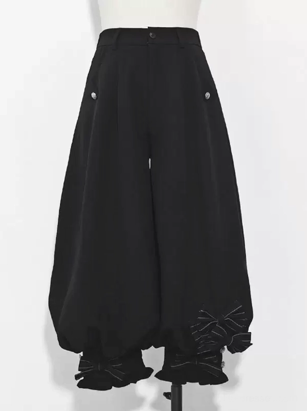 Gothic Lolita Ouji cropped bloomers black ruffled shorts complete coordinate detail showcase