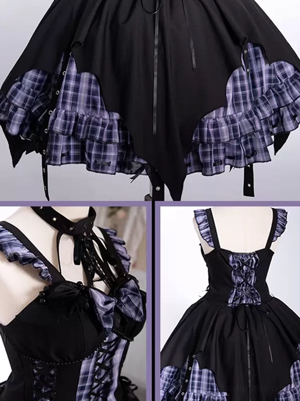 Gothic Lolita plaid jumper dress styling guide coordinate, complete lolita fashion aesthetic reference