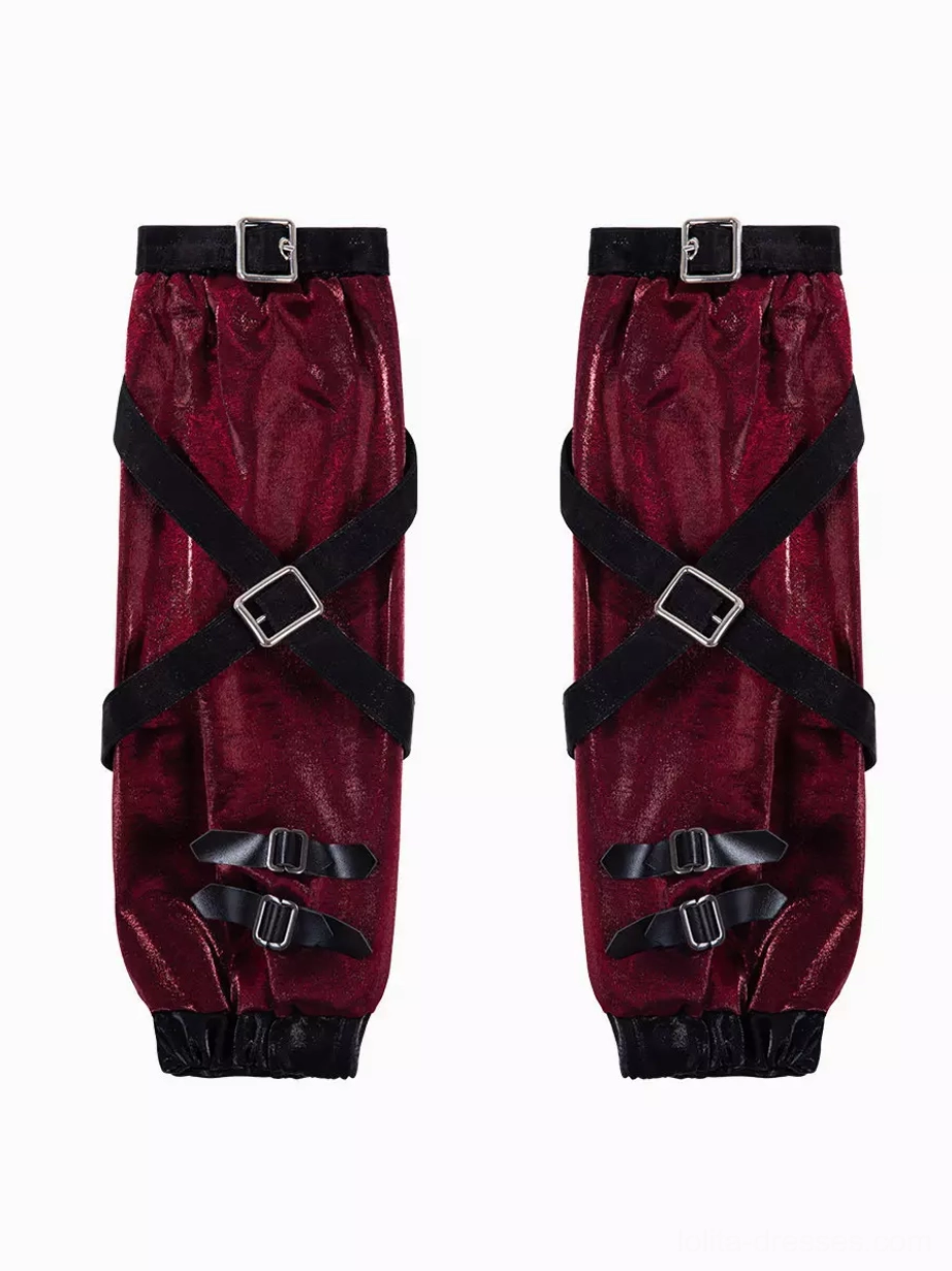 Gothic punk lolita dress corset bodice close-up showing structured lace-up front and buckle strap embellishments