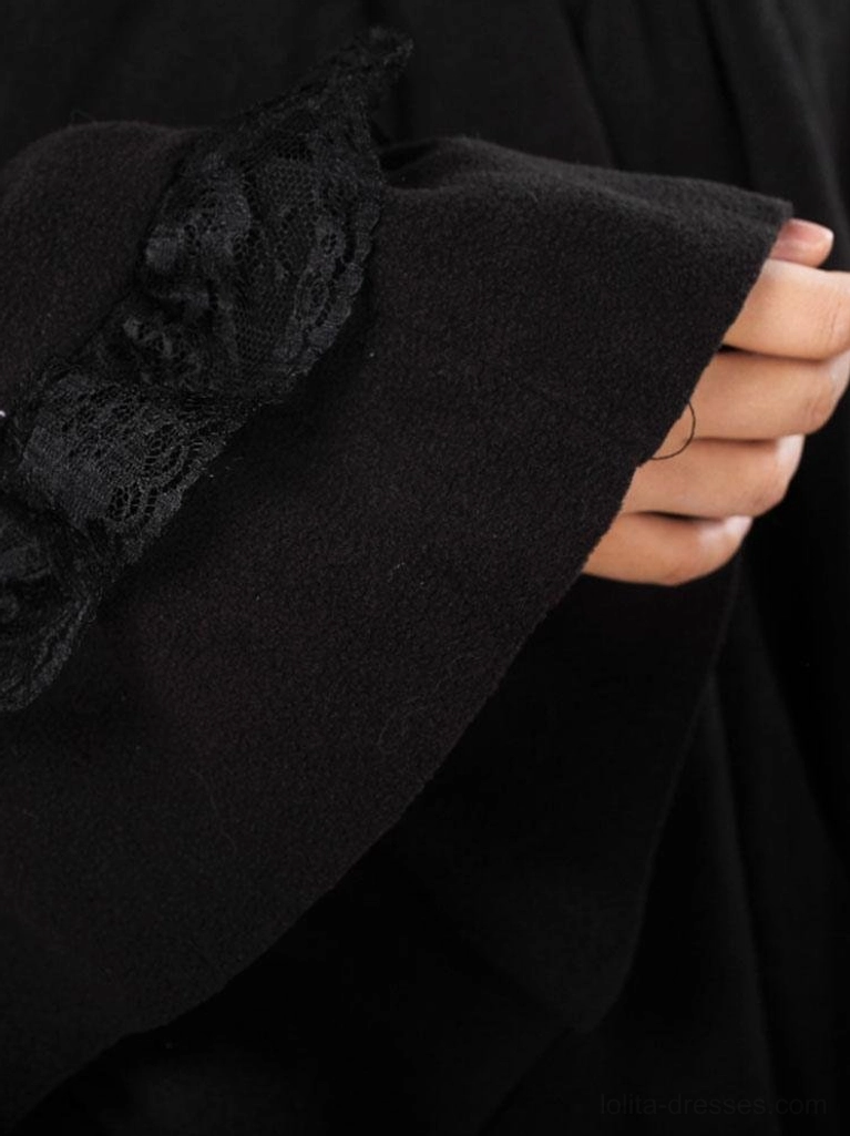 Hooded lolita cape coat full ensemble demonstrating how to style gothic lolita fashion with complete coordinate