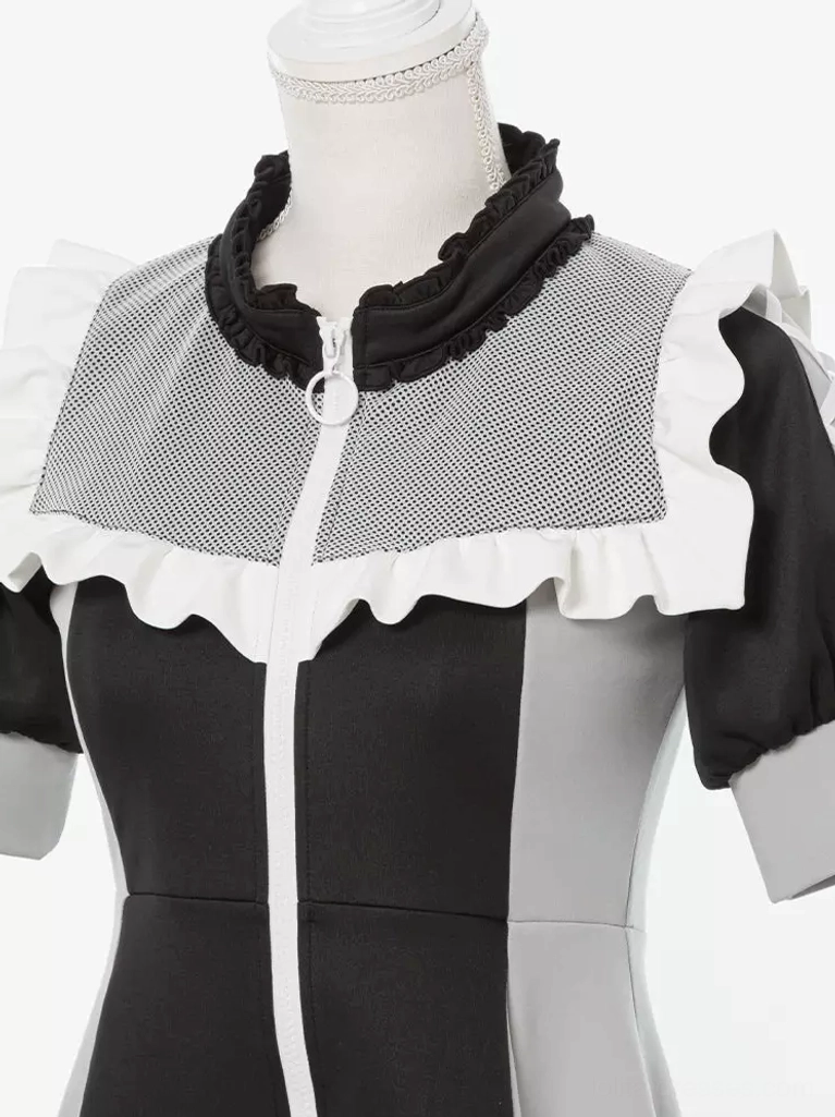 Jirai Kei color block lolita dress care and maintenance guide with fabric details construction quality and durability features