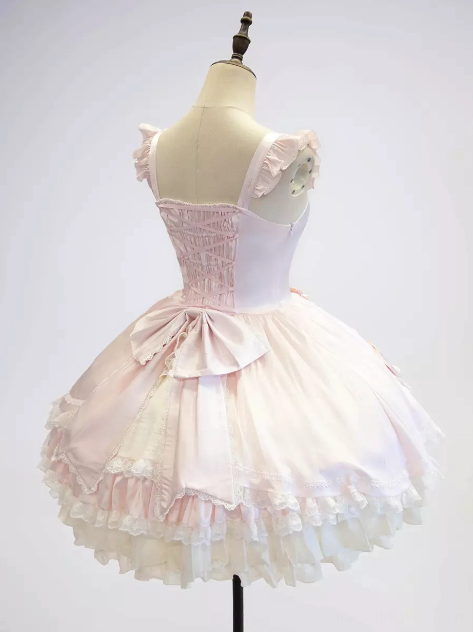 Pink white sweet lolita dress versatile styling options different blouses cardigans accessories coordinate inspiration