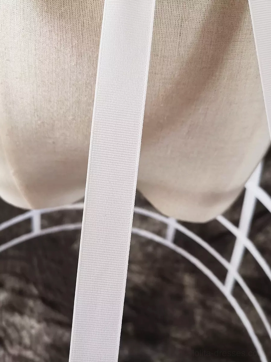 Petticoat woven nylon strap and steel cage rings vertical close-up detail showing construction and materials