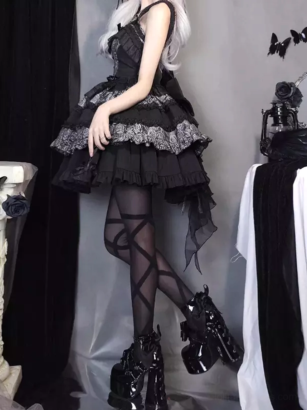 Pink sweet lolita pumps featuring buckle ankle straps, large statement bows, and glossy patent leather perfect for lolita coordinate completion