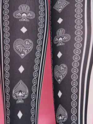 poker-suit-motif-lolita-socks-close-up-detail-black-white-circular-borders-vertical-stripe