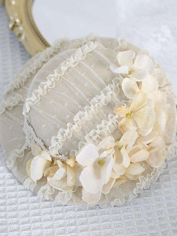 Rococo Floral Lolita Mini Hat with Hydrangea Wreath Headdress - premium Sweet Lolita accessory with delicate flower embellishments