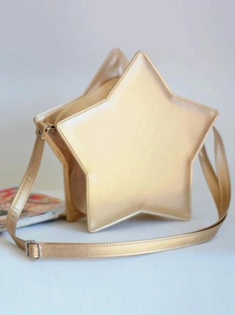 Star-shaped lolita crossbody bag comparison of all four available colors side-by-side showing color variation options for different lolita coordinate themes