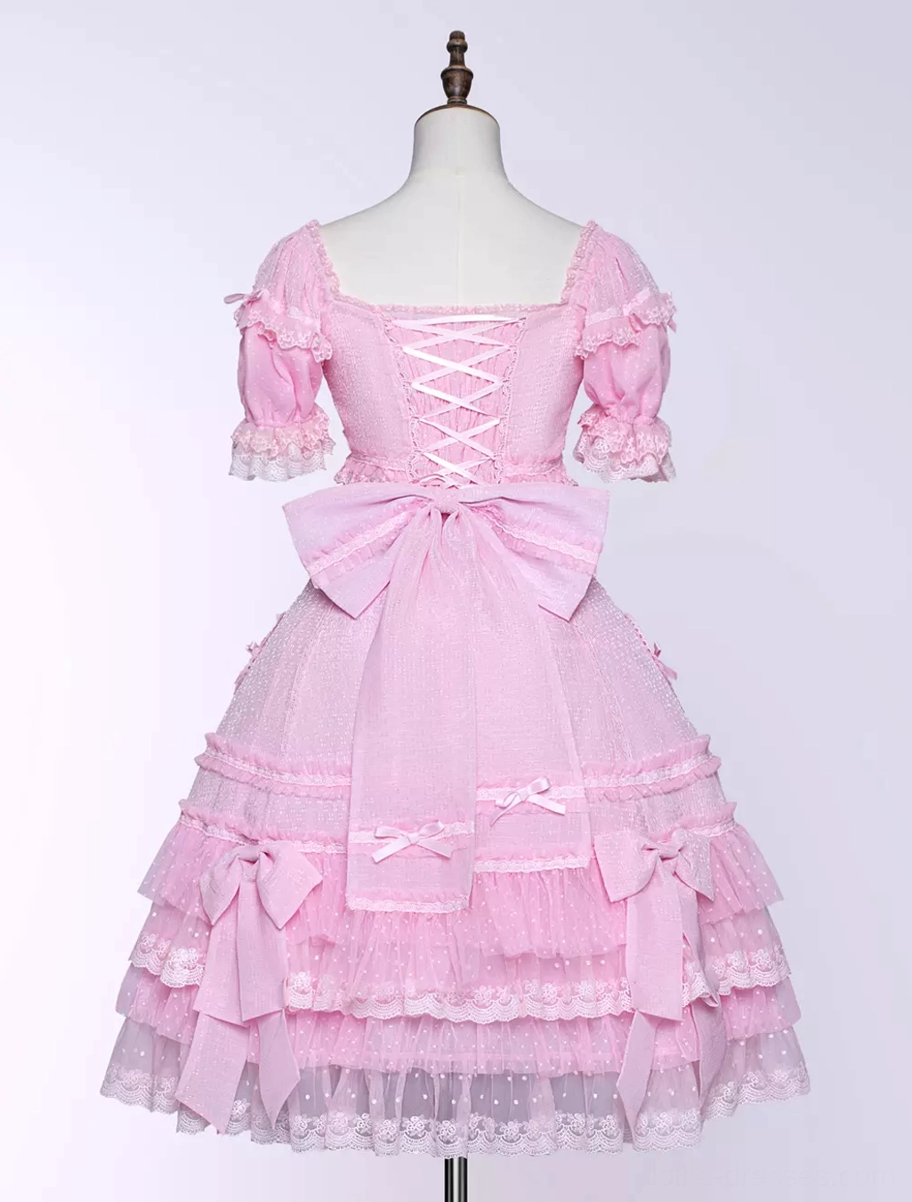 Sweet Lolita dress coordinate styling idea with Mary Jane shoes lace gloves and decorative headpiece accessories