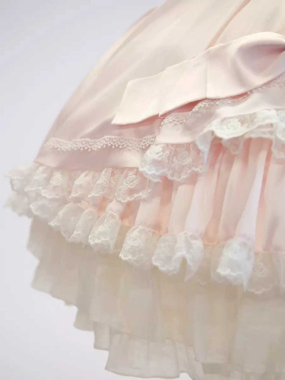Sweet lolita jsk dress tailor made customization service bust waist length adjustment options pink white color block