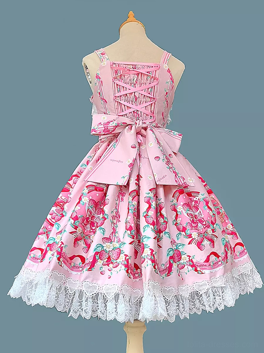 Sweet lolita dress styling inspiration and coordinate guide for tea party occasions, showing accessory pairing suggestions with mary jane shoes, frilly socks, and head bow