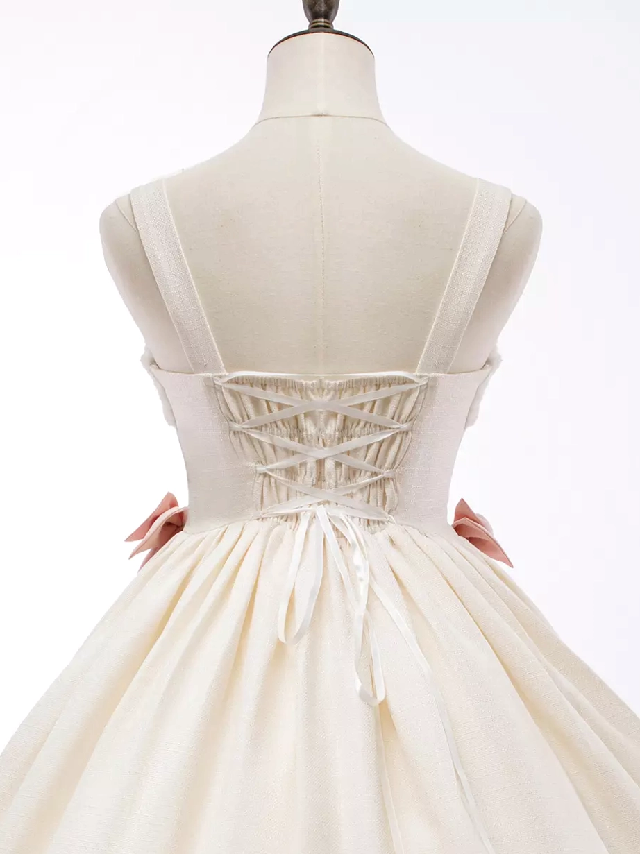 Sweet Lolita sleeveless dress back detail lace-up corset closure side bow accents elegant back construction