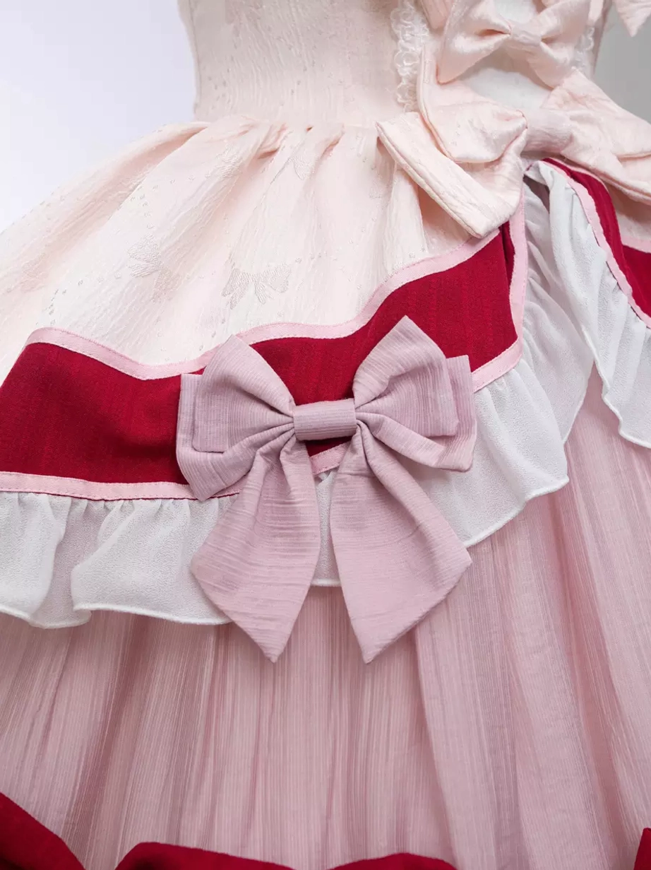 Sweet Lolita one-piece dress coordinate inspiration showing complete styling with accessories, headwear, legwear and footwear for authentic lolita fashion presentation